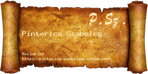 Pinterics Szabolcs névjegykártya